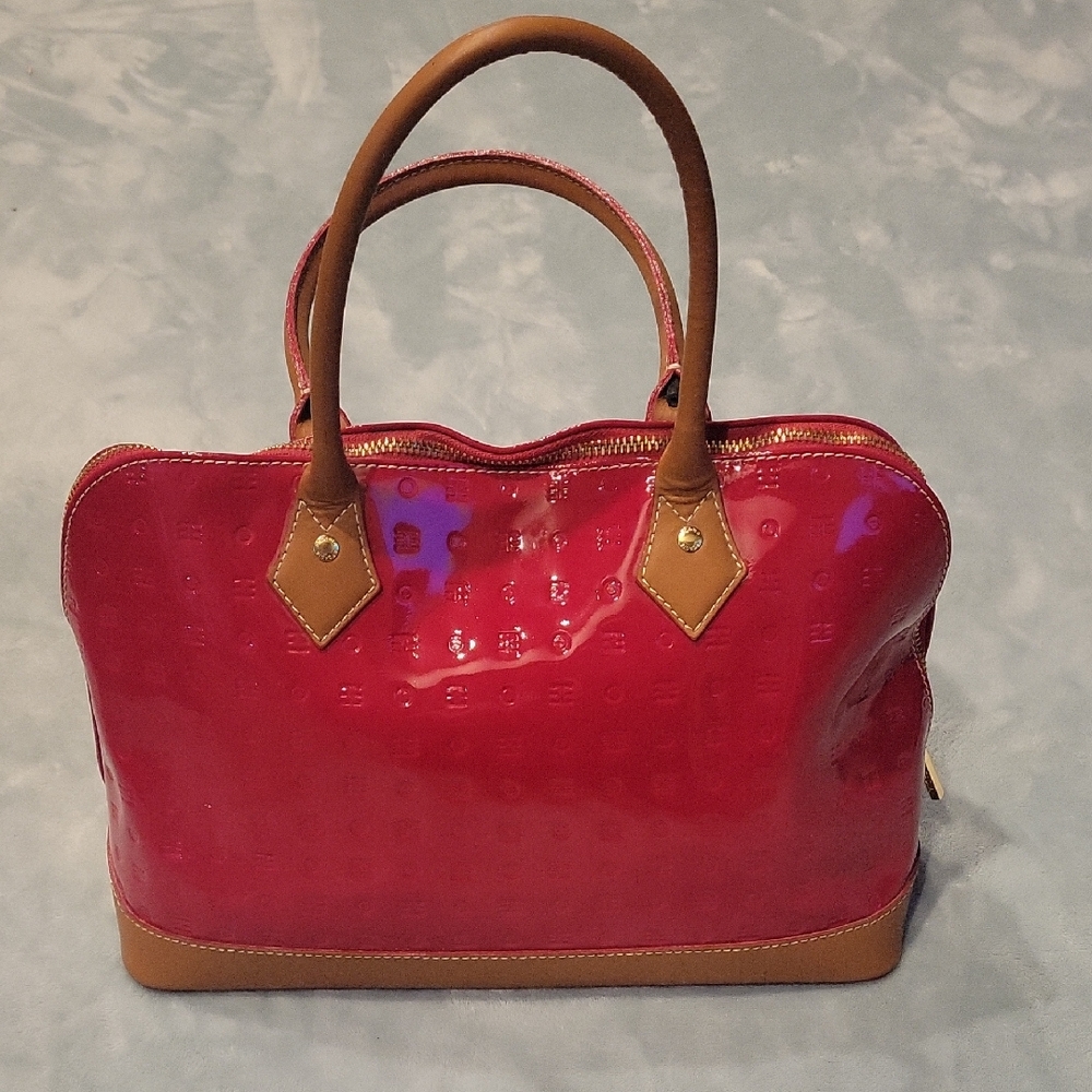 Arcadia Red Embossed Satchel